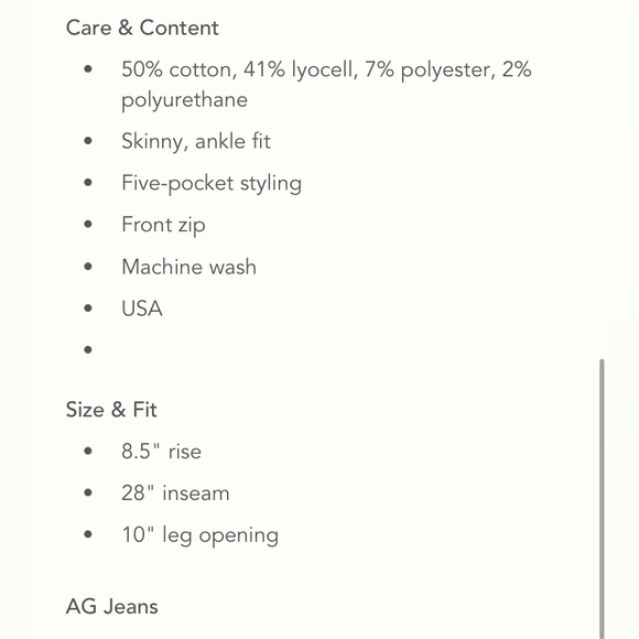 Anthropologie | AG The Legging Low-Rise Skinny Ankle Jean Size 31 - Picture 12 of 12